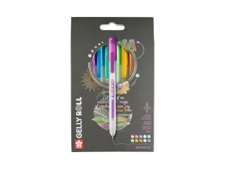 Gelschrijver Sakura Gelly Roll Metallic 08 klikfunctie assorti 10st - 3