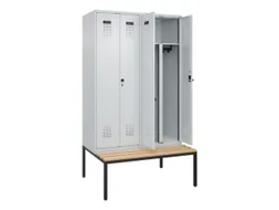 PBM-locker met bank,HxBxD 2120x1200x815mm,4vak,vak B 300mm