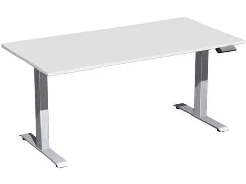 Elektrisch ihv bureau,HxBxD 630-1280x1600x800mm,blad lichtgrijs