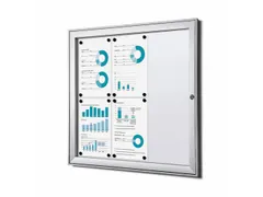 Vergrendelbaar Muurvitrine Indoor/Outdoor Brandwerend 6xA4 Zilver