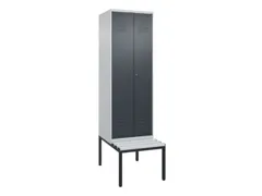 PBM-locker met bank,HxBxD 2120x600x815mm,2vak,vak B 300mm,cil.-slot