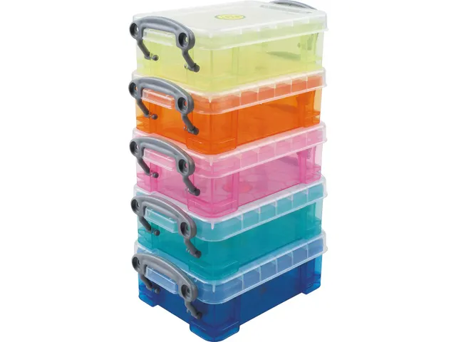 Really Useful Boxes Opbergdoos set van 5 x 0.2 liter assorti