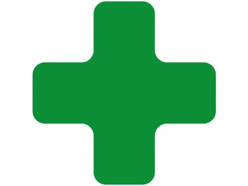 plaksymbool,plus,markering HxB 150x150mm,polycarbonaat,groen