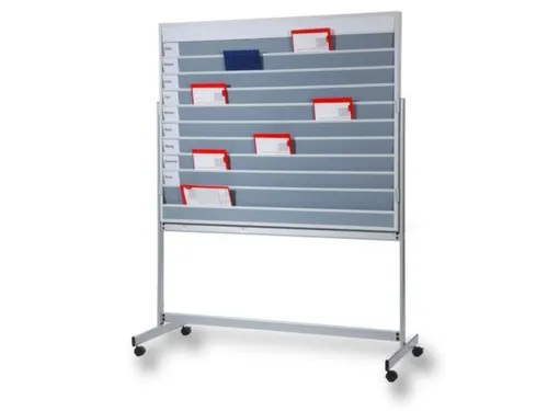 mobiele combiplanner,HxB 1185x1495mm,magnetisch,bord wit,m. raster