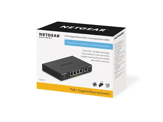 NETGEAR GS305PP, Unmanaged, Gigabit Ethernet (10/100/1000), Full duple