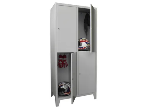 lockerkast,HxBxD 1850x800x500mm,2x2vakken,RAL7035,front RAL3000