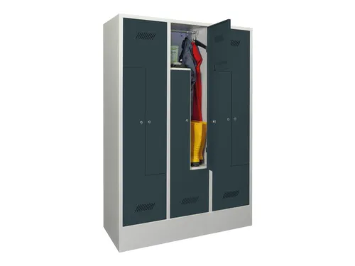 Z-garderobekast,HxBxD 1850x1200x500mm,RAL7035,front RAL7016