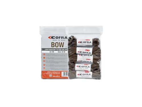 Cofra Bow veters, lengte 90 cm, zwart/bruin, per paar