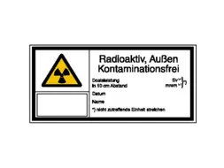 waarschuwings-combibord,v. binnen/buiten,Radioactief,PVC,HxB 74x148mm