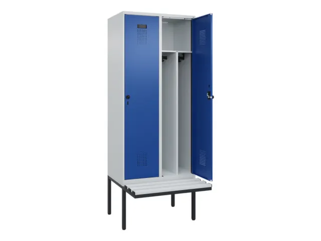 locker met bank,voor scheiding van kleding,HxBxD 2120x800x815mm,2vak