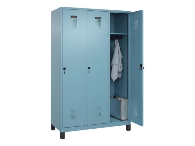locker,HxBxD 1950x1200x500mm,3vak,vak B 400mm,draaigrendel,voeten
