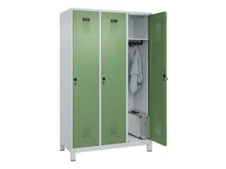 locker,HxBxD 1950x1200x500mm,3vak,vak B 400mm,draaigrendel,voeten - 1