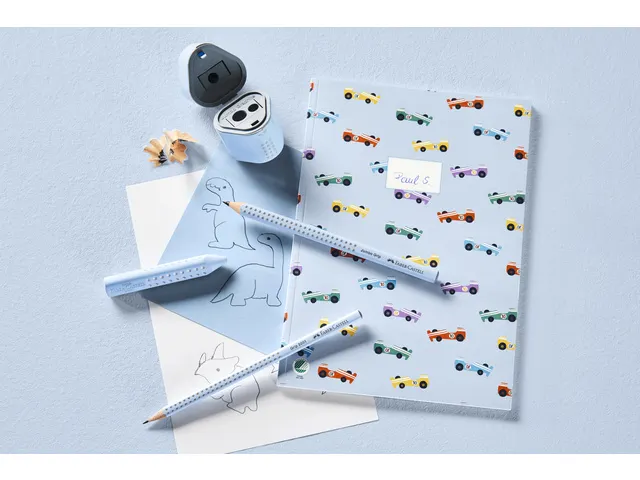 Crayon Faber-Castell Grip 2001 graphite B bleu ciel