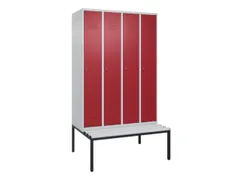 Armoire vestiaire avec banc HxlxP 2120x1200x815mm 4compart.