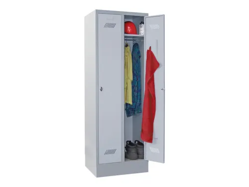locker,HxBxD 1850x600x500mm,2vak,vak B 300mm,RAL7035,front RAL7035