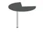 aanbouwtafel,i.h.v.,HxØ 720-840x1000mm,driekwartrond,MS-donkergrijs
