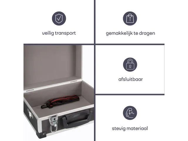 Valise À Outils En Aluminium - 320x230x155mm - 11,4 L - Noir