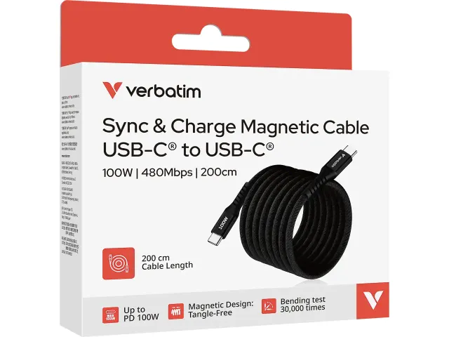32410 Sync+Charge Kabel USB-C USB-C 2,00 100 W zwart magnetisch