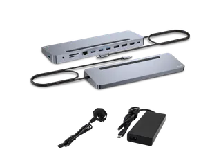 USB-C Metal Ergonomic 3x 4K Display Docking Station + Power Delivery 1 - 2
