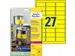 Avery Zweckform Ultra sterk etiket L6105-20 63.5x29.6mm Geel 540 stuks