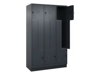 Z-garderobekast,HxBxD 1950x1200x500mm,vak B 200/400mm,draaigrendel - 2