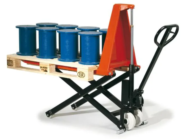 Hoogheffende Palletwagen Handhydrauliek 1t Zwenk-/vorkwielen Nylon