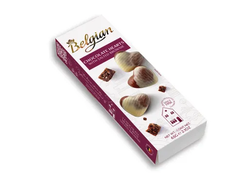 Chocolade The Belgian hartjes brownie gezout 65 gram