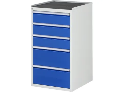 ladekast 1035x580x650mm 5laden cilinderslot RAL7035 RAL5010 metaal