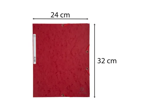 Elastomap 3 kleppen glanskarton 400g/m2 A4-Kersenrood