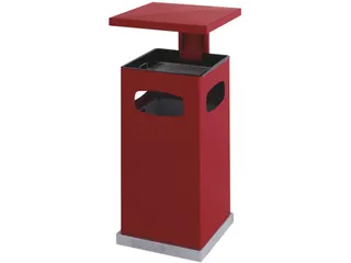 As-papierbak rood met afneembaar afdak 70 Liter - 1