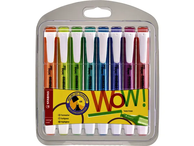 Markeerstift STABILO Swing cool 275/8 Wow assorti etui à 8 stuks