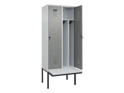 locker met bank,voor scheiding van kleding,HxBxD 2120x800x815mm,2vak