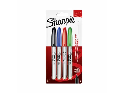 Viltstift Sharpie Fijne punt rond 0.9mm Blister à 4 stuks Assorti