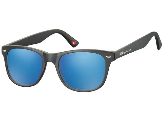 Zonnebril Montana met Revo blauw glas zwart