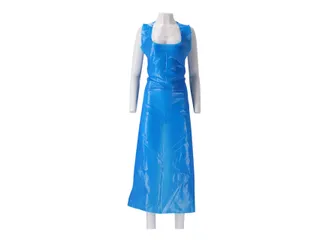 Schort CMT 125x80cm 25mu geruwd op rol PE blauw 100 stuks - 2