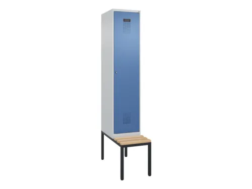 locker met bank,voor scheiding van kleding,HxBxD 2120x400x815mm,1vak