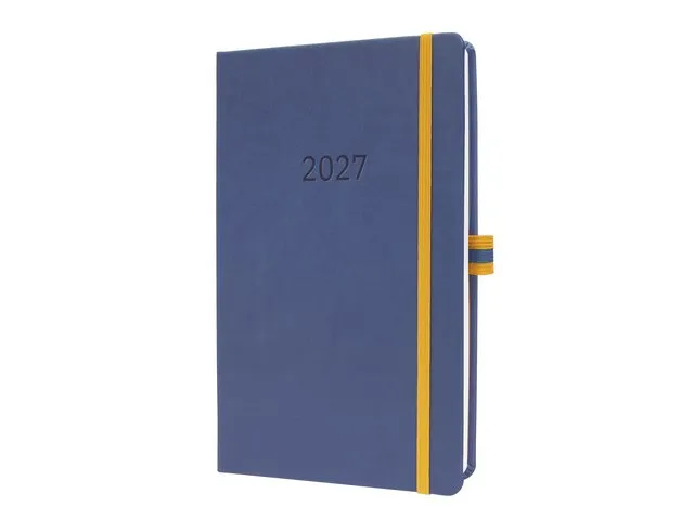 Weekagenda Linecape A5 2027 blauw HC (DE) 2 pagina's = 1 week