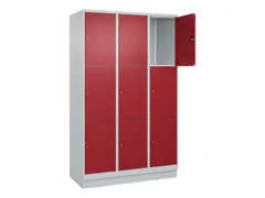 lockerkast,HxBxD 1950x1200x500mm,3x3vakken,vak B 400mm,cil.-slot