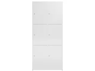 Lockerkast 1800x800x500mm 2x3 vakken cilinderslot, sokkel, RAL9003 - 2