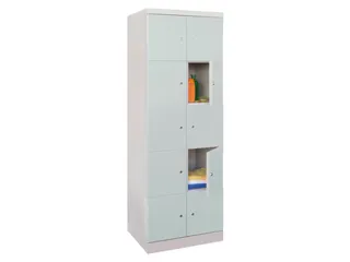 lockerkast,HxBxD 1800x600x500mm,2x5vakken,RAL7035,front RAL5010 - 1