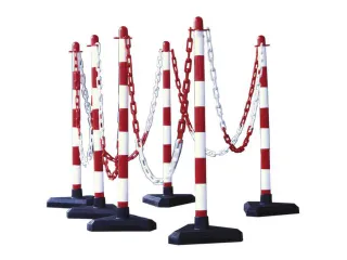 Kettingstaander-set 6 Kettingstaanders Driehoekige Voet 10m Ketting - 1