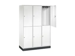 Dubbeldekse garderobekast,HxBxD 1950x1220x500mm,3x2vak.,vak B 360mm