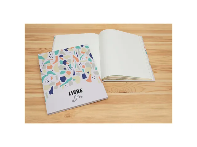 Gastenboek 100p. wit 27x22cm TERRAZZO