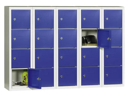 lockerkast,HxBxD 778x225x200mm,1x4vakken,RAL7035,front RAL7035