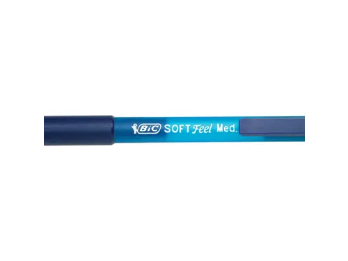 Balpen Bic soft feel grip clic medium blauw