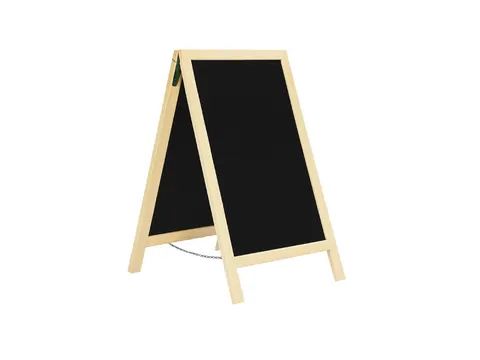 BRASQ dubbelzijdig Krijtstoepbord 55x85cm Dennenhout Blank