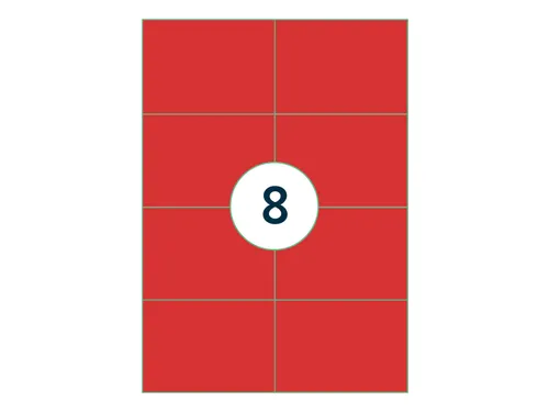 Gekleurde Etiketten 105x74mm Rood 42620 1000 Vel