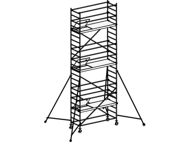 échafaudage roulant,portée H 7,4m,échafaudage H 6,64m