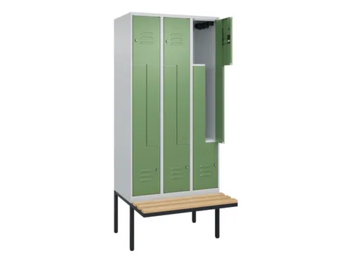 Z-garderobekast,HxBxD 2120x900x815mm,6vak,vak B 300mm,cil.-slot