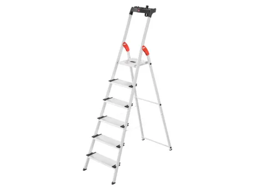 veiligheidsladder,eenzijdig,6 XXL treden,Stand H 1,28m,balk L 2,09m